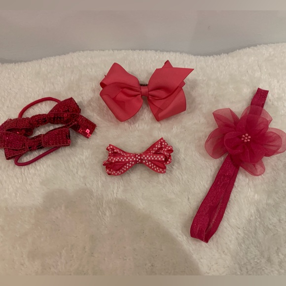 Girls 6 piece hair ribbon and bow set - Picture 11 of 12